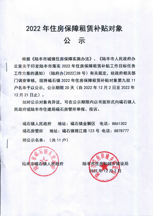 2022年度保障房租賃補(bǔ)貼對(duì)象公示（碣石11戶(hù)）第九批.png